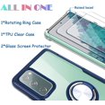 thumbnail image 2 of [4 Items] 2 PCS Case for Samsung Galaxy S20 FE 5G+2 Pack Tempered Glass Screen Protector, Shockproof Protective Rugged Bumper Cover Rotatable & Clear TPU Case for S20 FE, Navy&Clear, 2 of 7