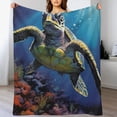 thumbnail image 3 of ARISTURING Blanket Comfort Warmth Soft Plush Throw for Couch Sea Turtle Fine Decorative Animal, 3 of 6