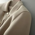 thumbnail image 6 of DHFJKG Lapel Crop Jacket For Women Loose Fit Solid Color Button Front Coat With Pockets Elegant Fall Winter Cozy Coat, 6 of 6