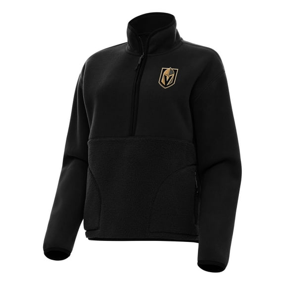 Women's Antigua Black Vegas Golden Knights Figure Half-Zip Pullover Sweatshirt