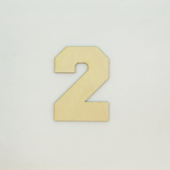 1 Pc, 16 Inch X 1/8 Inch Thick Collegiate Font Wood Numbers 2 Easy To Paint Or Decorate For Indoor Use Only