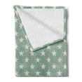thumbnail image 2 of Modern Soft Flannel Fleece Blanket, Stars Pattern on Plaid Pattern Background in Classic Style Simplistic Artwork Print, Cozy Plush for Indoor and Outdoor Use, 50" x 60", Green Grey, by Ambesonne, 2 of 5