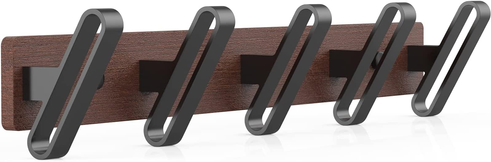 Coat Hat Rack Hooks Wall Mounted Decorative Home Storage Solid Wood Metal Hook
