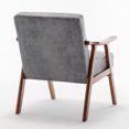 thumbnail image 3 of MIKIBAMA Mid-Century Modern Chair with Solid Wood Frame, Accent Chair Extra-Thick Backrest, Grey, Set of 2, 3 of 11