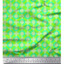 Soimoi Cotton Jersey Fabric Dot,Circle & Honeycomb Design Geometric Printed Fabric 1 Yard 58 Inch Wide