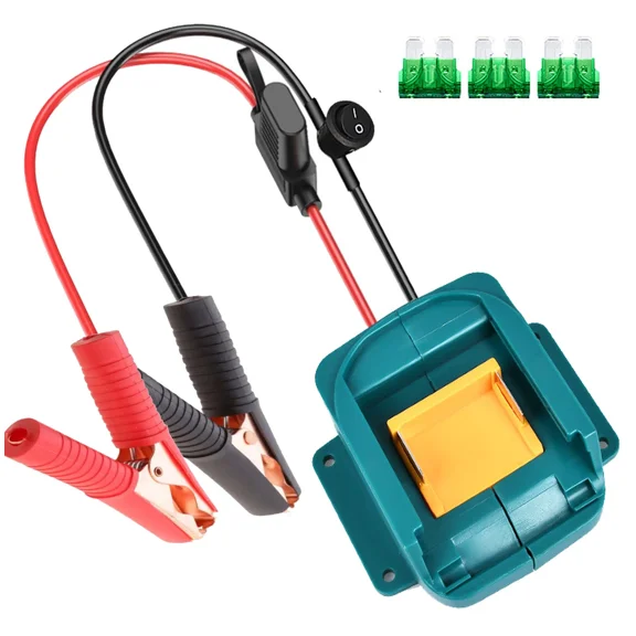 Jump Starter Car Booster Cable with Fuse Switch Emergency Power Kit For Makita