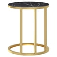 thumbnail image 2 of vidaXL Table d'Appoint Marbre Or et Noir 45 cm Verre Trempé, 2 of 4