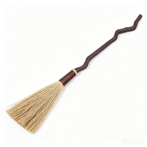 Autumn Vintage Twig Witch Small Broom Straw Bristle Decor Stick For Fireplace Shelf Entry Halloween Indoor Backdrop Table Accent Gifts