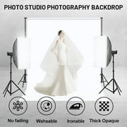STARPOLARIS White Background Photography Cloth 10x10 ft (300x300 cm) High Density Polyester Fabric Pure Black Photo Backdrop Foldable Washable Seamless Photo Shoot Portrait Party