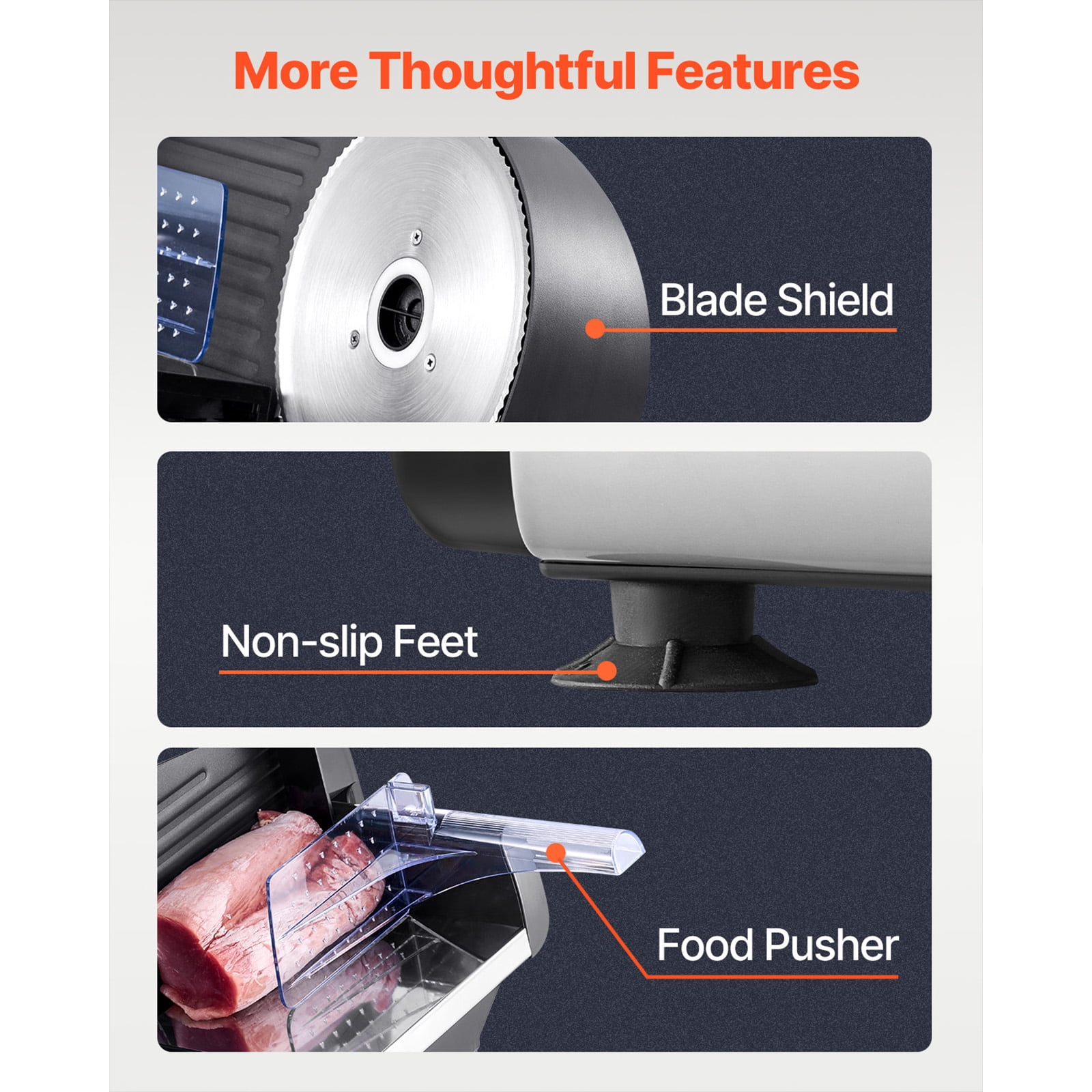 BENTISM 7.5" Commercial Meat Slicer 180W Electric Deli Slicer for Meat Veggie Bread with two Premium SUS420 Blades
