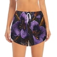 thumbnail image 2 of Gukieu Ornate Purple Floral Vase Print Women's Sports Shorts with Drawstring Elastic Waistband for Running, Yoga, Fitness-Small, 2 of 7