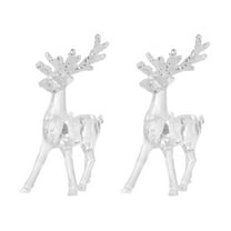 WRITWAA Writwaa 2pcs Transparent Plastic Reindeer Figurines Deer Ornament for Cake Decoration
