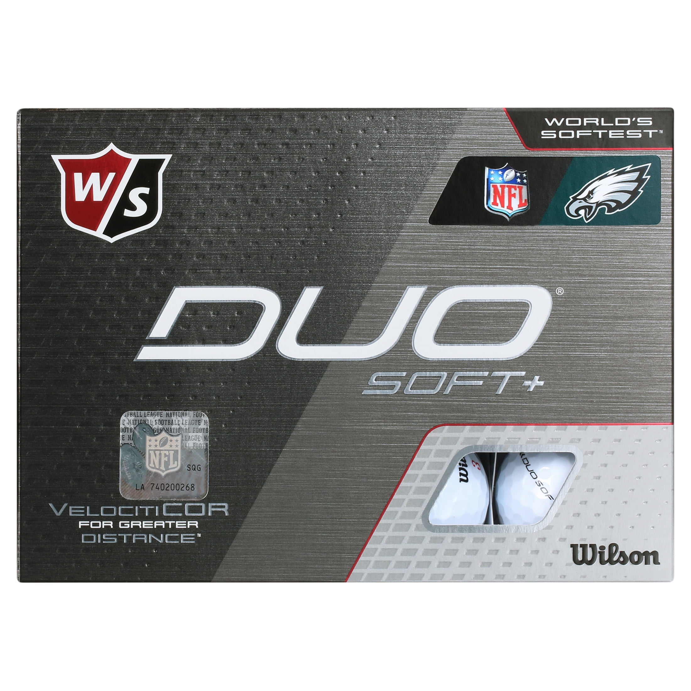 Wilson Staff Duo Soft + NFL Golf Balls White, Philadelphia Eagles