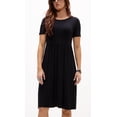 thumbnail image 2 of DEVOPS Women's Casual Short Sleeve Daily T-Shirt Mini Top Dress with Pockets (Small, Black), 2 of 6