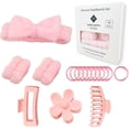thumbnail image 1 of wonima44 16pcs Skincare Headband Set, Headband Set for Face Washing Spa and Makeup, Including 1 Hairband, Wristband, 3 Hair Claw Clips and 10 Hair Ties, with Box, Gift for Women and Girls, Pink, 1 of 1