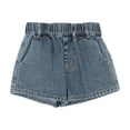 thumbnail image 5 of Kids Denim Shorts, Outdoor Elastic Waist Stretch Denim Shorts for Boys, Summer Casual Loose Fit Breathable Play Shorts for Youth, 1-12 Years, 5 of 8
