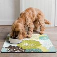 thumbnail image 2 of Boho Retro Floral Pet Feeding Mat-Absorbent Pet Placemat for Food and Water Bowl, with Waterproof Rubber Backing, Quick Dry Water Dispenser Mat for Dog and Cat (16"x24"), 2 of 7