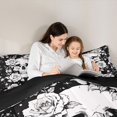 thumbnail image 5 of Homewish Halloween Goth Skull 7-Piece Twin Bedding,Victorian Romantic Flowers Bedding Comforter Set,Black White,Black Reversible, 5 of 8