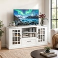 thumbnail image 2 of LIVIZA Modern Farmhouse TV Stand for TVs up to 70", Entertainment Center with Storage Cabinet & Glass Door,White, 2 of 8