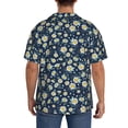 thumbnail image 3 of Sikiie Daisy Floral B Men's Wrinkle Free Untucked Cuban Shirt Business Casual Button Down Shirts Short Sleeve ShirtMedium, 3 of 5