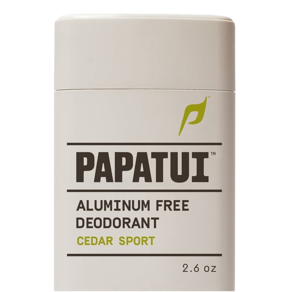 Papatui, Men's Solid Deodorant, Cedar Sport, 48-Hour Odor Protection, 2.6oz, Aluminum-Free, Dermatologist-Tested