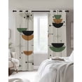 thumbnail image 3 of Navy Bohemian Blackout Curtains, Light Blocking Print Window Curtains, Geometric Abstract Stripes Vintage Beige Thermal Insulated Window Drapes for Living Room Kitchen Cafe 2 Panels, 84"W x 63"L, 3 of 9