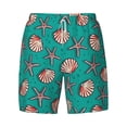 thumbnail image 4 of Lsque Mens Swim Trunks Starfish and Shell Pattern - Bathing Suit Compression Liner - Beach Swim Shorts Swimwear - (S-3XL) - Stretch Quick Dry -3X-Large, 4 of 9