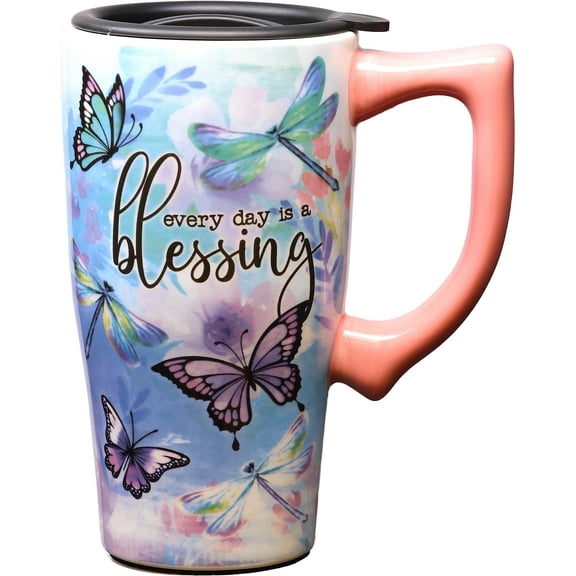 BLESSING 18 OUNCE CERAMIC TRAVEL MUG