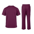 thumbnail image 3 of Domuza Scrubs Medical Uniform Man Scrubs Set Medical Scrubs Top and Pants, with Multiple Pockets Dark Purple S, 3 of 5