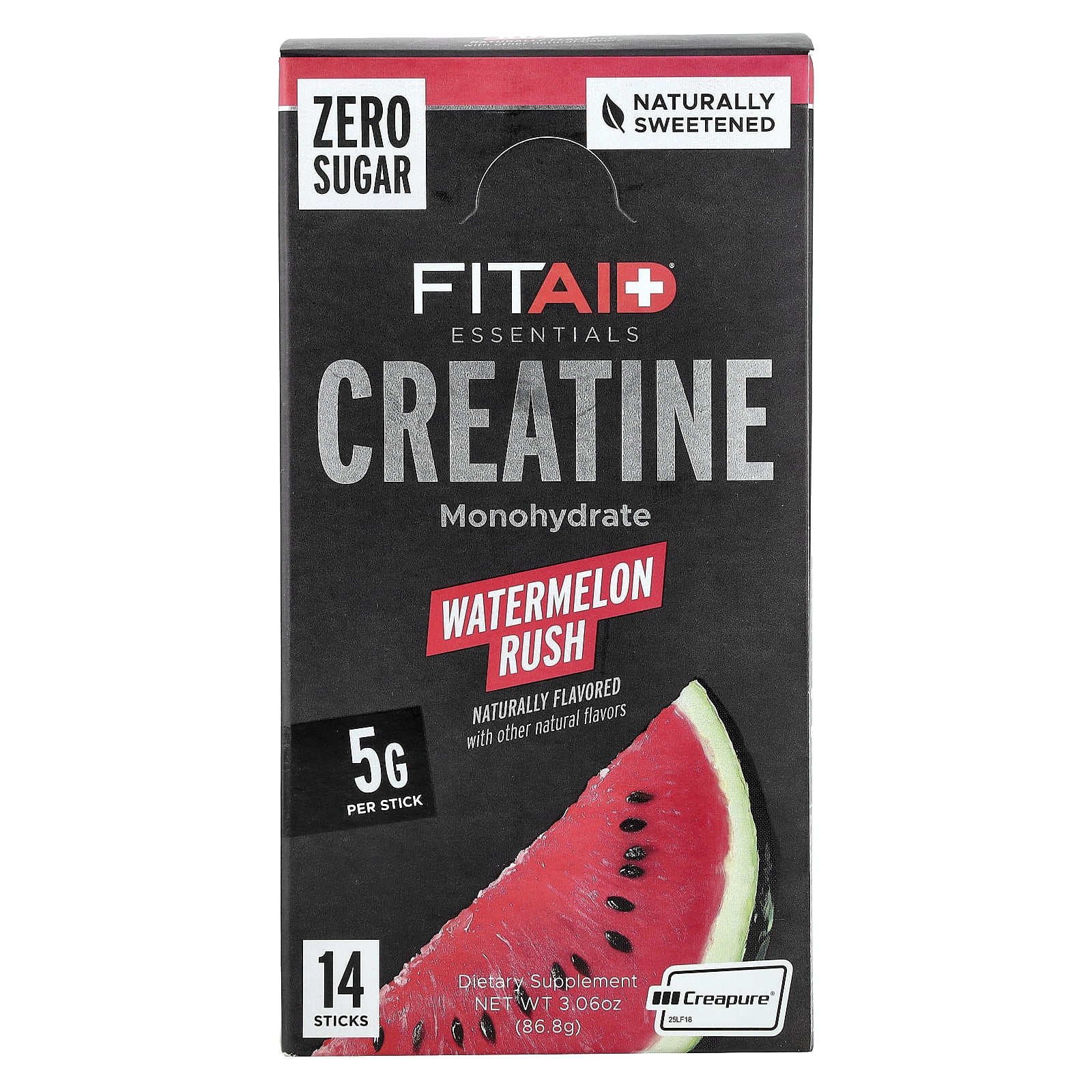FITAID Essentials, Creatine Monohydrate, Watermelon Rush, 14 Sticks, 0.22 oz (6.2 g) Each