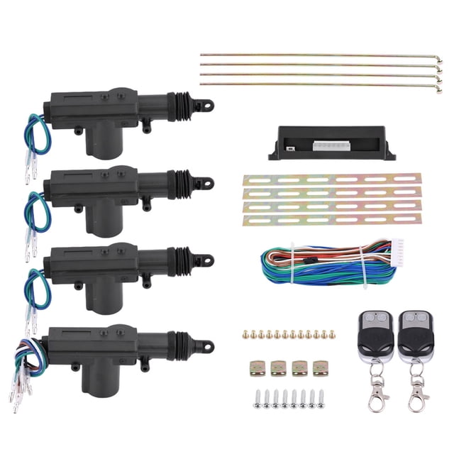 Cerradura De Puerta Eléctrica Para Coche De 12V Y 4 Puertas/Kit Remoto De Desbloqueo, De Cierre Centralizado Automático Con 2 Entradas Sin Llave