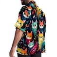 thumbnail image 3 of Cat Men's Short Sleeve Beach Button Down Casual Printed Summer Shirts - Unisex, 3 of 6