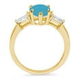 thumbnail image 3 of 2.5 ct Pear Cut Simulated Turquoise 3 Stone 18K Yellow Gold Womens Engagement Ring, 3 of 4