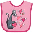 thumbnail image 3 of Inktastic Cat Versus Valentine’s Day Hearts with Wings Boys or Girls Baby Bib, 3 of 4