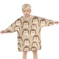 thumbnail image 3 of Cute Hedgehog Pattern Blanket Hoodies for Kids 6-13YR Oversize Wearable Blanket Hoodies for Boys Girls Teens, 3 of 7