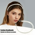 thumbnail image 2 of Unique Bargains 1 Pcs Hairband for Women 2 Rows Rhinestone Headband Transparent 0.31 Inch Wide, 2 of 5
