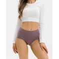 thumbnail image 2 of INNERSY Women's Cotton High Waisted Briefs 5-Pack Postpartum Full Coverage Underwear(L,Violet Blush), 2 of 9