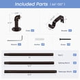 thumbnail image 6 of KoshiMe 1 Inch Bronze Wrap-Around Curtain Rod, 66"-120" Heavy Duty Industrial Curtain Rods for Windows, Mount Wall or Ceiling,Easy Install, 6 of 7