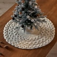 thumbnail image 2 of EWASWON Christmas White Christmas Knitted Tree Skirt 24 Inch - Cable Knit with Ties, for Small/Pencil Trees, Holiday Decor Accessories, 2 of 6