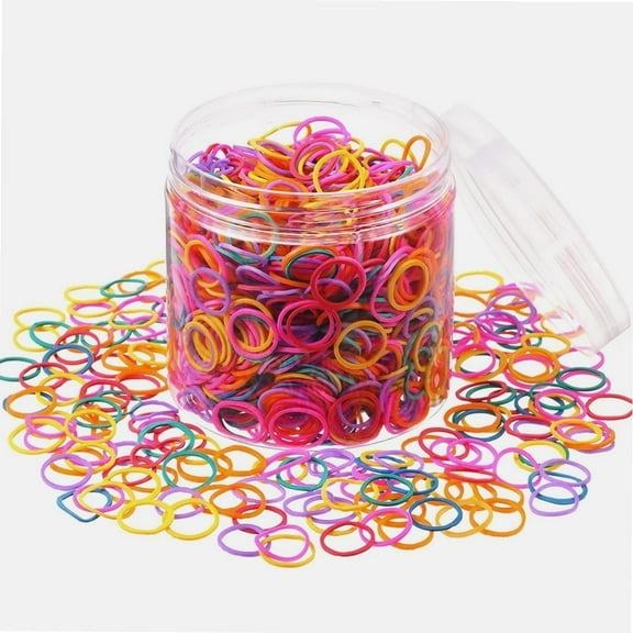 2000 Pack Mini Rubber Bands Elastic Hair Bands Soft Hair Ties with Box for Children Hair Braiding Hair Wedding Hairstyle (Colorful)