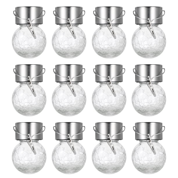 12 piezas D C1.2V 0.1W Bolas de vidrio agrietadas alimentadas por energía solar para colgar