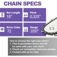 thumbnail image 2 of 18-Inch Chainsaw Chain 0.325 Pitch 0.050 Gauge 72DL Professional Grade Replacement Chain for Husqvarna 440 445 455 and Multiple Brands - 340, 2 of 9
