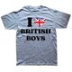 thumbnail image 1 of Camisetas divertidas con texto "I Love British Boys" en algodón con gráfico "I Red Heart British Boys Britain United Kingdom Gifts Summer Tee Men", 1 of 7