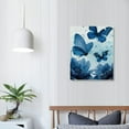 thumbnail image 4 of Nawypu  Lotus Flower Wall Art Navy Blue Floral with Butterfly Painting Canvas Prints Zen Artwork for Home Office Living Room Bathroom Decor Each Piece, 4 of 5