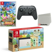 Nintendo Switch Console Animal Crossing: New Horizons Edition with Extra Wireless Controller, New Pokemon Snap and Screen Cleaning Cloth