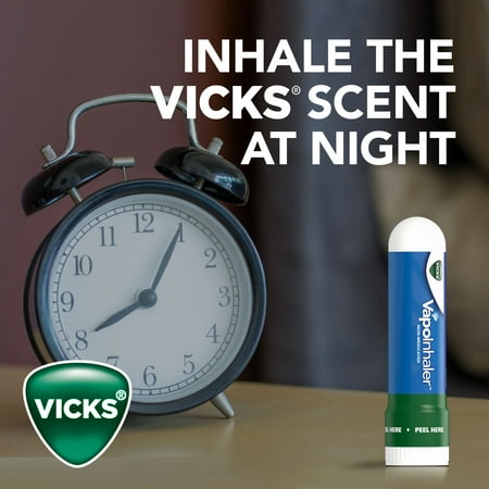 Vicks VapoInhaler, on-the-go Portable Nasal Inhaler, Non-Medicated, 3 Scented Sticks