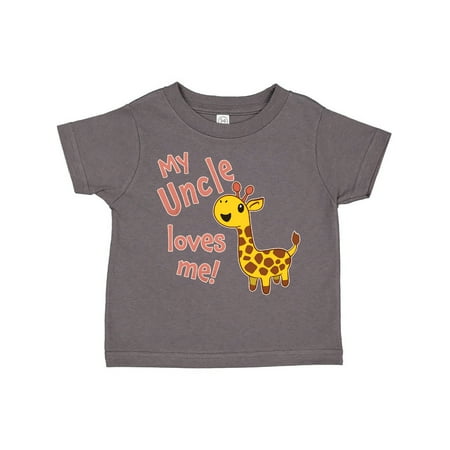 

Inktastic My Uncle Loves me- cute giraffe Gift Toddler Boy or Toddler Girl T-Shirt
