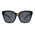 thumbnail image 1 of Womens Retro Oversize Inset Lens Horn Rim Plastic Sunglasses Tortoise Black, 1 of 4