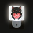 thumbnail image 3 of Valentine Black Cat with Heart Love LED Night Light with Smart Sensor Plug Into Wall Dusk to Dawn 2 packs, 3 of 7