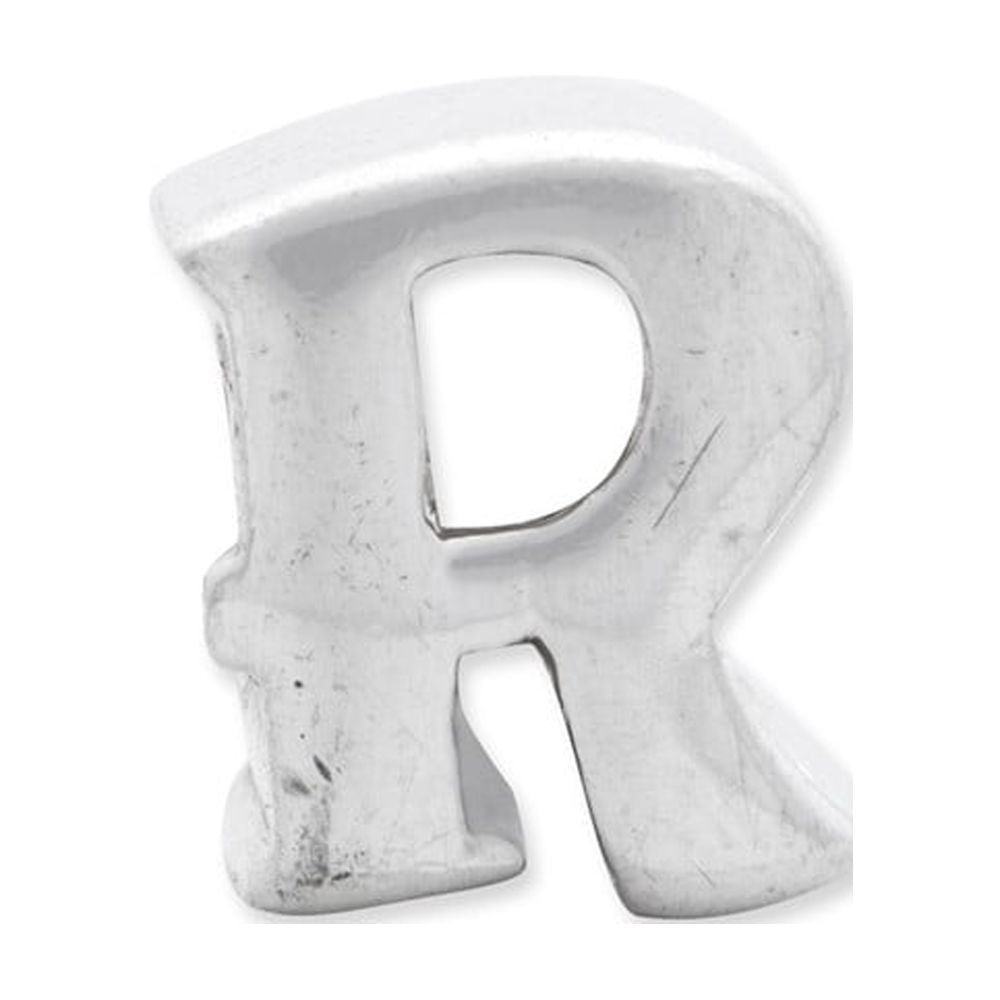 925 Sterling Silver Reflections Letter R Bead; for Adults and Teens; for Women and Men